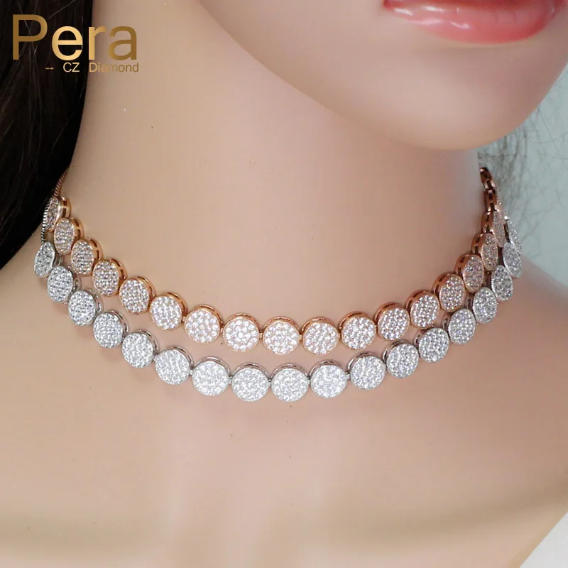 Pera High Quality Cubic Zirconia AAA Micro Pave Rose Gold Color Big Round Adjustable Size Choker Necklace For Women Gift P025
Pera High Quality Cubic Zirconia AAA Micro Pave Rose Gold Color Big Round Adjustable Size Choker Necklace For Women Gift P025
