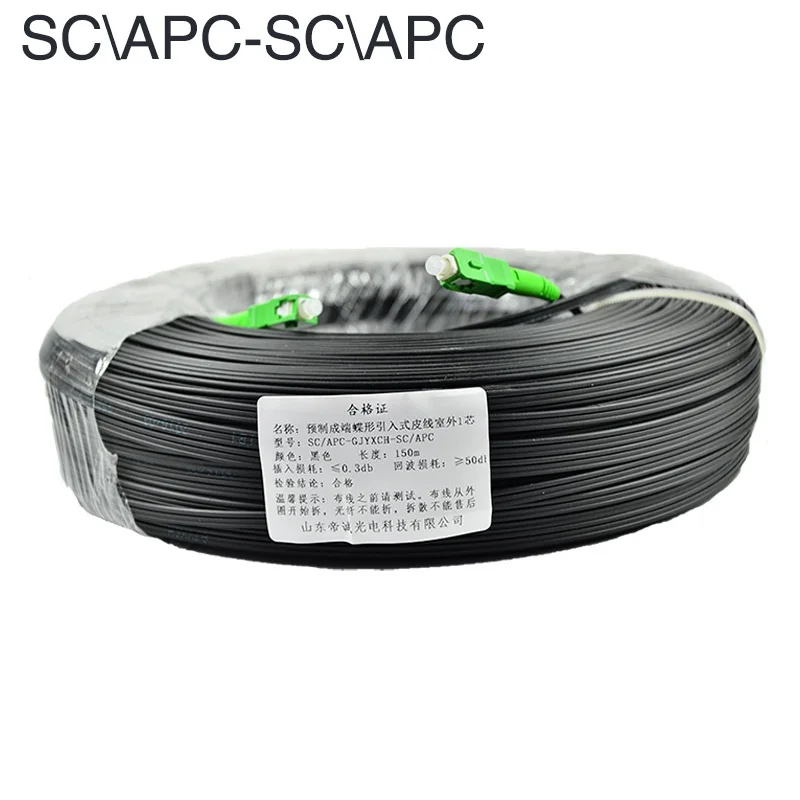 

30M 50M 100M 200M SC APC Drop optic patch cord Cable single mode Simplex G657A FTTH Drop Fiber Optic Cable jumper cable