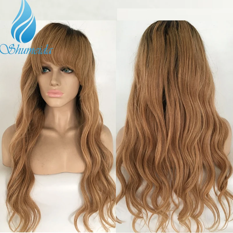 SHUMEIDA Lace Front Human Hair Wigs with bangs Pre Plucked Ombre Brown Color Wig Middle Part Long Wavy Remy Hair Brazilian Wig
SHUMEIDA Lace Front Human Hair Wigs with bangs Pre Plucked Ombre Brown Color Wig Middle Part Long Wavy Remy Hair Brazilian Wig