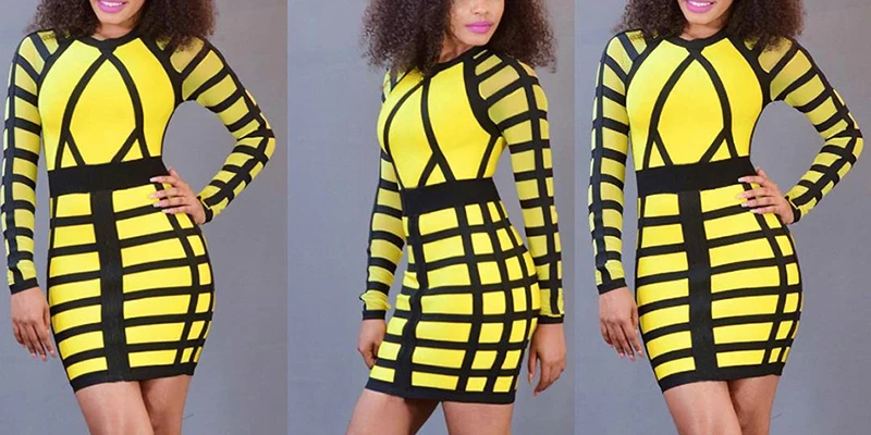 Kostlich Autumn 2017 Women O-Neck Long Sleeve Print Dress Mini Sexy Bodycon Women Dress Plus Size NightClub Wear Bandage Dress (11)