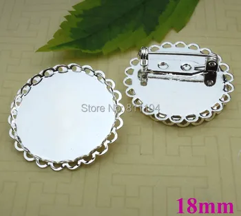 18mm New Silver Plated Brass Blank Round Double Lace Bezel Tray Cabochon Brooch Bases Clip Back Pins Brooches Settings Findings
18mm New Silver Plated Brass Blank Round Double Lace Bezel Tray Cabochon Brooch Bases Clip Back Pins Brooches Settings Findings