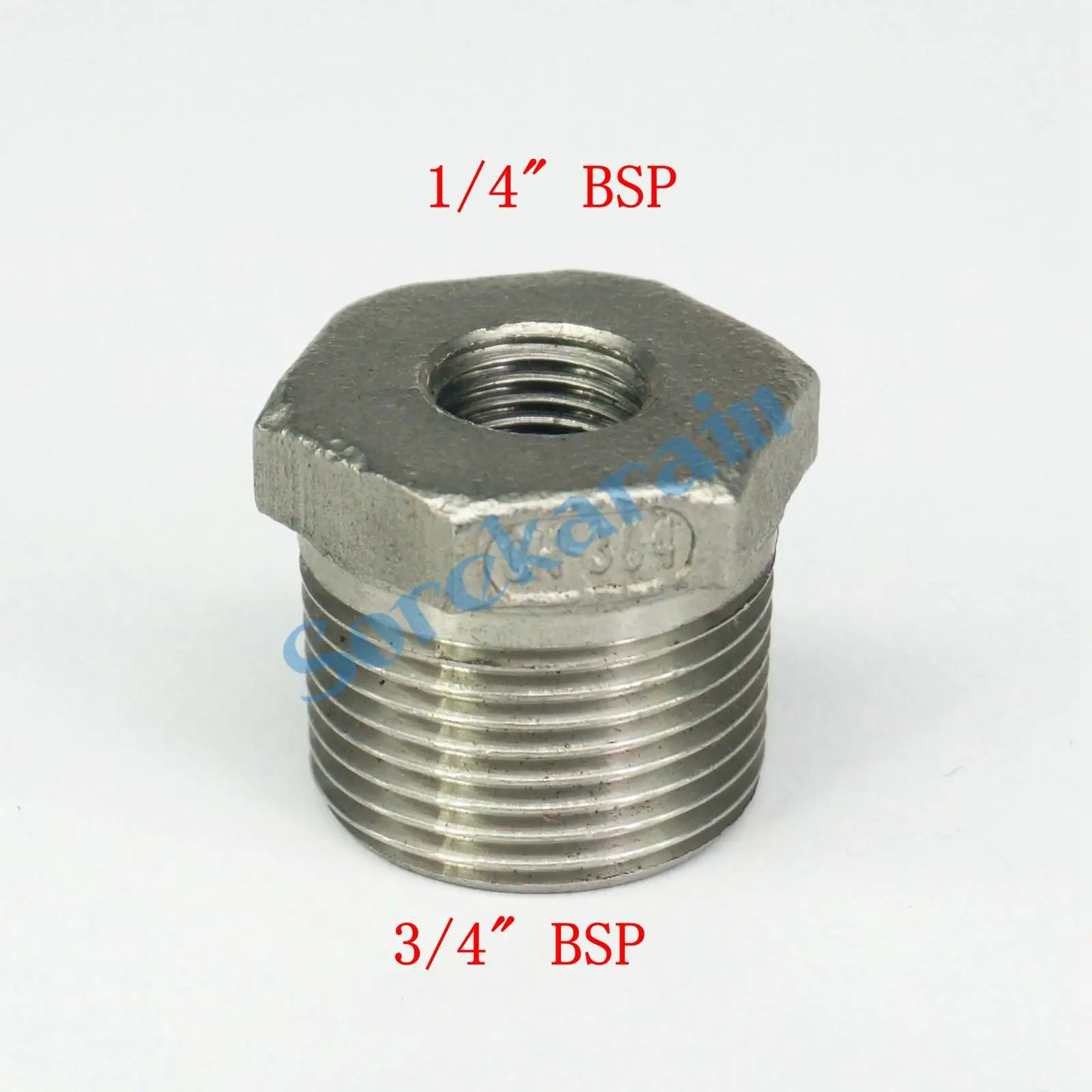 3/4" BSP Male to 1/4" BSP Female 304 Stainless Steel Reducer Reducing Bush adapter Fitting
3/4" BSP Male to 1/4" BSP Female 304 Stainless Steel Reducer Reducing Bush adapter Fitting