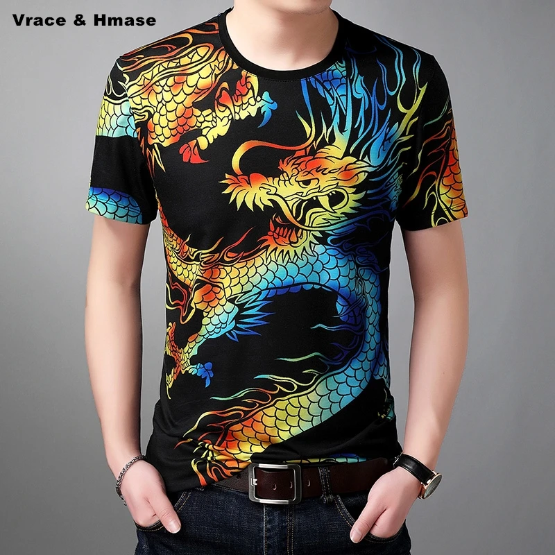 Chinese style colorful dragon pattern printing short sleeve t shirt Summer 2018 New fashion slim quality t shirt men M-XXXL
Chinese style colorful dragon pattern printing short sleeve t shirt Summer 2018 New fashion slim quality t shirt men M-XXXL