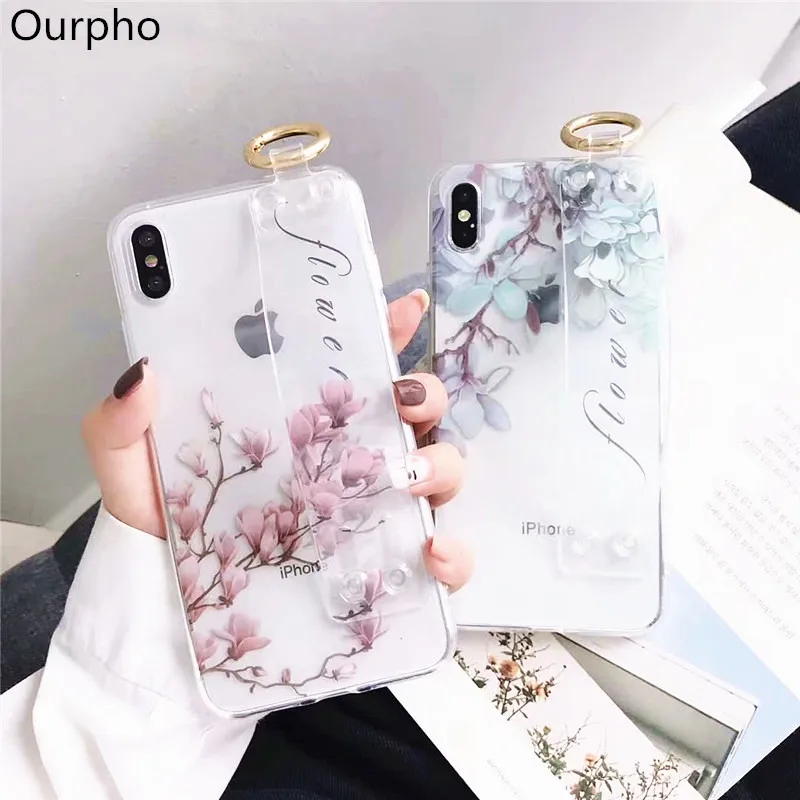 Ourpho Fresh Flower Wrist Band Phone Case For iPhone X XR XS MAX 6 6s 8 7plus Couple Transparent Wave Point Love Bracket Funda
Ourpho Fresh Flower Wrist Band Phone Case For iPhone X XR XS MAX 6 6s 8 7plus Couple Transparent Wave Point Love Bracket Funda
