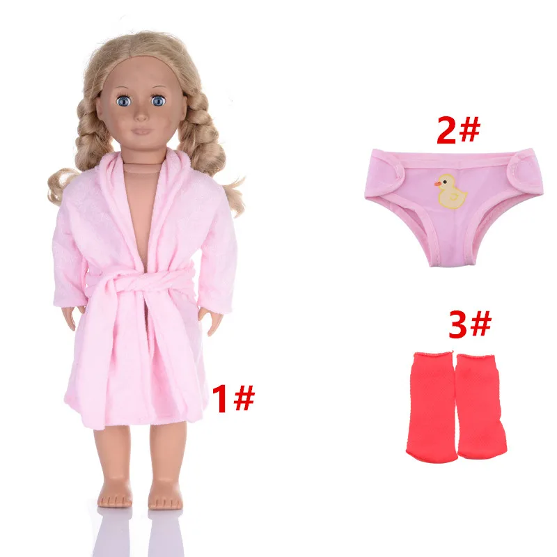 Фото Кукольная одежда для девочек 18 дюймов высокое качество розовый длинный ночной