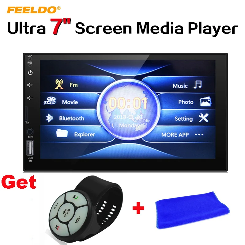 FEELDO Ultra Slim 7" Capacitive Touchscreen Car Media Player Support Radio/Camera/BT/USB/SD/AUX/RGB Backlight/SWC/Remote
FEELDO Ultra Slim 7" Capacitive Touchscreen Car Media Player Support Radio/Camera/BT/USB/SD/AUX/RGB Backlight/SWC/Remote