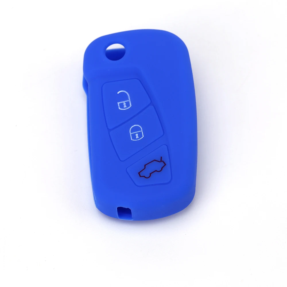 Buy 2 send one 3 Button Remote Silicone Car Fob Key Case Cover For Ford Focus 2019 Smart Keyless Holder Protector | Автомобили и
