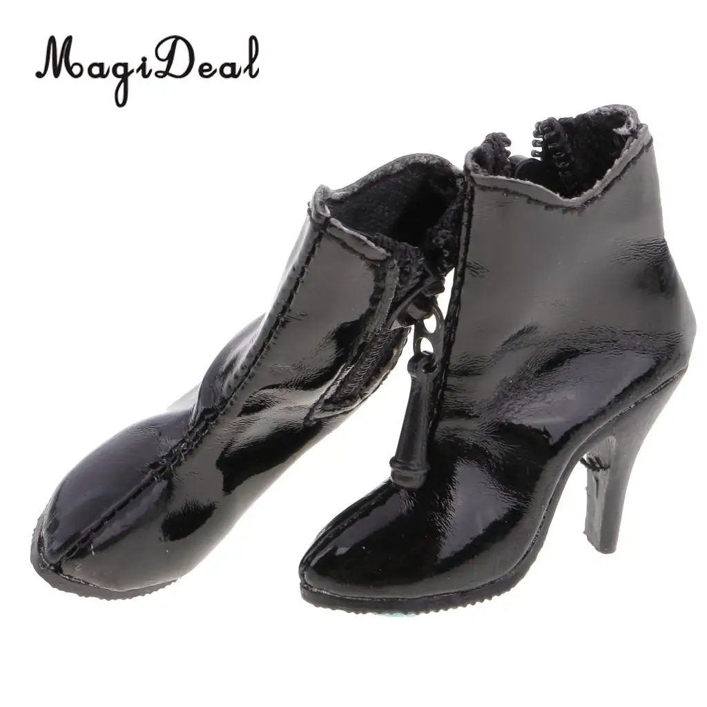 MagiDeal 1/6 Scale PU Leather Female High Heels Ankle Boots Shoes for 12 Inch Action Figure Body Model Acc Girls Gift 3Colors