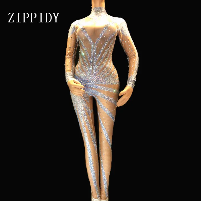 Silver Shining Rhinestones Bodysuit Women Sexy Leggings Stage Performance Wear Singer Show Costume Big Stretch Jumpsuit
Silver Shining Rhinestones Bodysuit Women Sexy Leggings Stage Performance Wear Singer Show Costume Big Stretch Jumpsuit