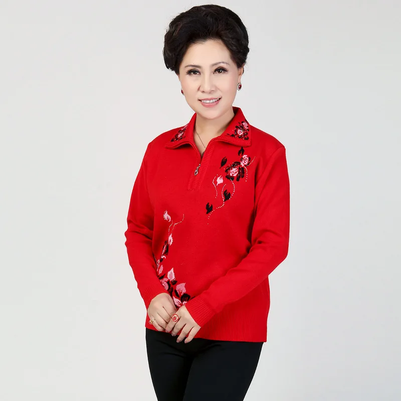 Middle-Aged Women Pullover Sweater Print 50-60 Year Old Mother Knitting Sweater Plus Size Long Sleeve Casual Sweater Female T306
Middle-Aged Women Pullover Sweater Print 50-60 Year Old Mother Knitting Sweater Plus Size Long Sleeve Casual Sweater Female T306