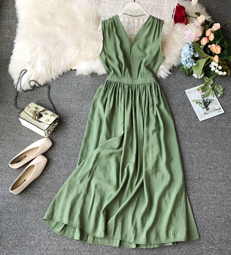 Seaside Holiday Long Dress Women 2019 Female Summer New V-neck Two Sides Wear Dress Sexy Backless Beach Plus Size Maxi Dress
Seaside Holiday Long Dress Women 2019 Female Summer New V-neck Two Sides Wear Dress Sexy Backless Beach Plus Size Maxi Dress