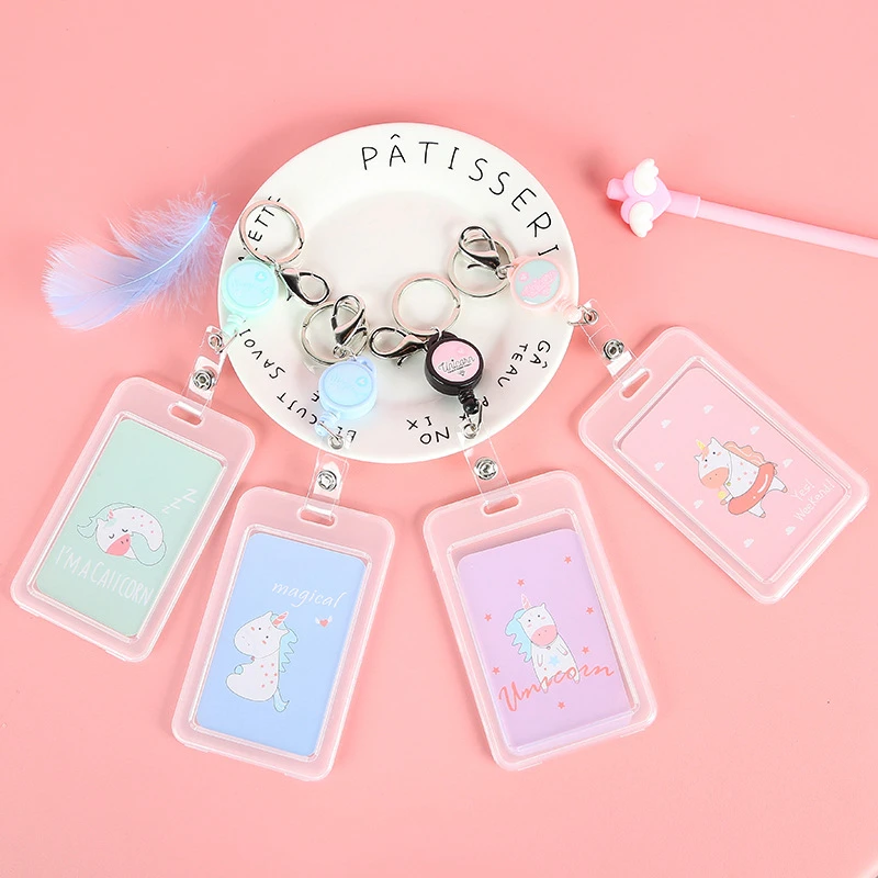 Cartoon Animal Unicorn Card Bag Transparent Travel Acrylic ID Holders Chain Case Holder Keyring Key Women Bank Bus Credit Card
Cartoon Animal Unicorn Card Bag Transparent Travel Acrylic ID Holders Chain Case Holder Keyring Key Women Bank Bus Credit Card