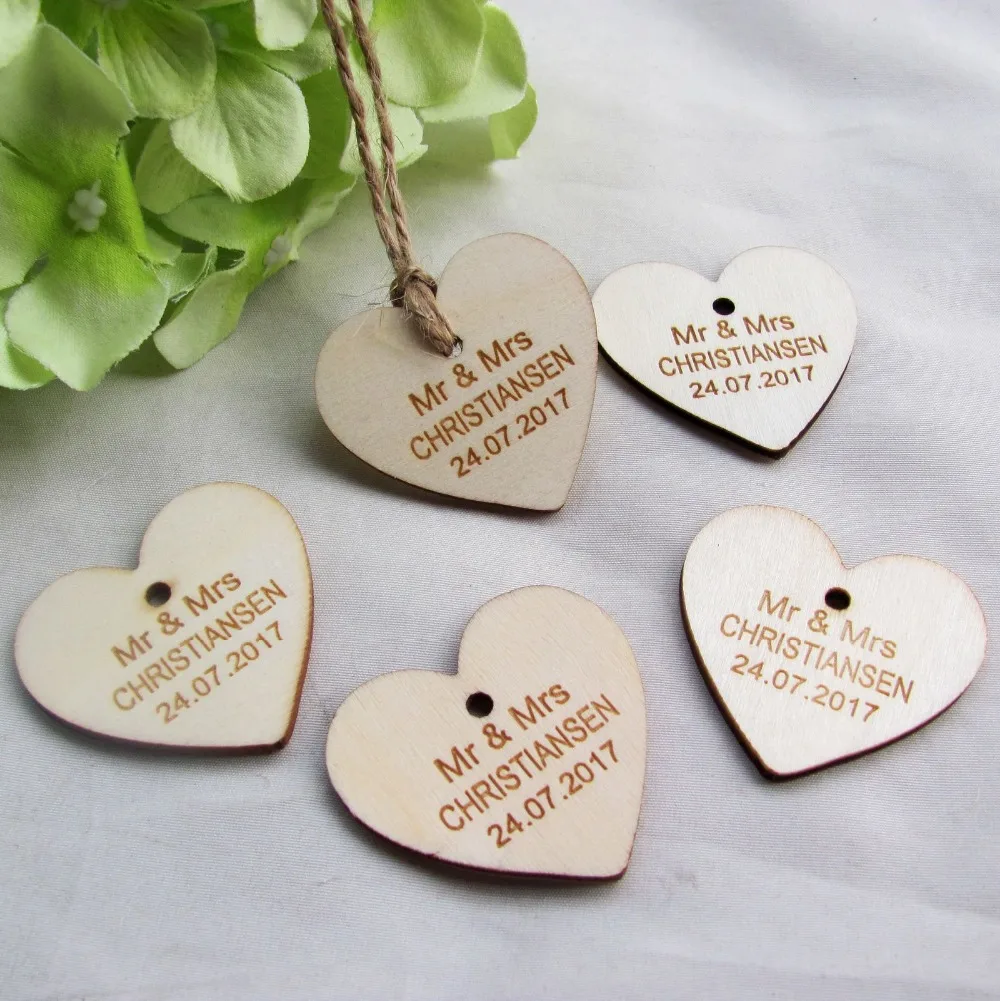 50pcs Personalized Engraved Wood Love Heart Wedding Centerpieces Table Decoration Favors Customized heart gift Tags 35mm +string
50pcs Personalized Engraved Wood Love Heart Wedding Centerpieces Table Decoration Favors Customized heart gift Tags 35mm +string