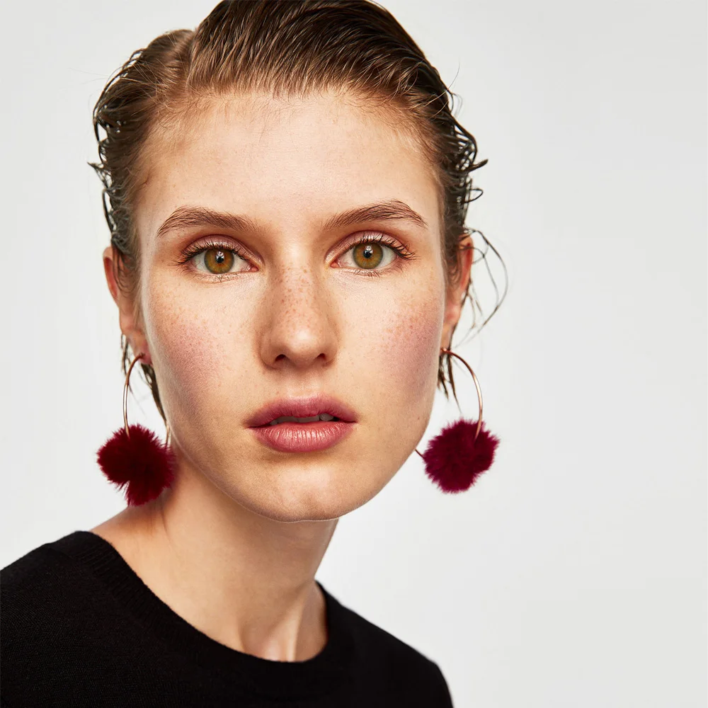 Vodeshanliwen 7 Color Fashion Cotton Ball Hoop Earrings Wedding Jewelry Cheap Dangle Statement Earrings For Women Bijoux
Vodeshanliwen 7 Color Fashion Cotton Ball Hoop Earrings Wedding Jewelry Cheap Dangle Statement Earrings For Women Bijoux