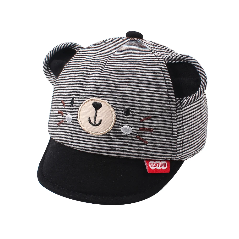 Cartoon Bear Baby Baseball Caps Happy Cotton Toddler Baby Caps With Ears Cute Embroidery Girls Caps Autumn Infant Sun Caps 6-18M (25)