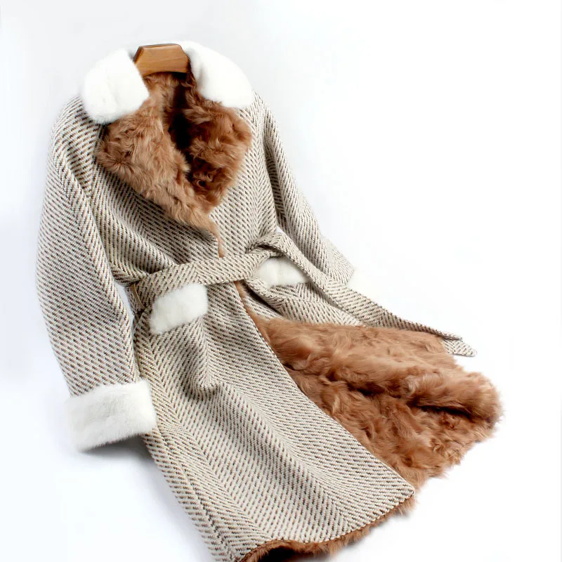 2019 New Parkas winter jacket women Natural Real Lamb Fur liner Mink Fur Collar Double-faced Fur coat Tweed thick casual long
2019 New Parkas winter jacket women Natural Real Lamb Fur liner Mink Fur Collar Double-faced Fur coat Tweed thick casual long