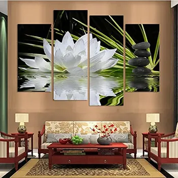 Artryst 4 Pieces Canvas Print Flower White Lotus In Black Wall Art Picture with Modern Wall Paintings Modular picture (Unframed)
Artryst 4 Pieces Canvas Print Flower White Lotus In Black Wall Art Picture with Modern Wall Paintings Modular picture (Unframed)