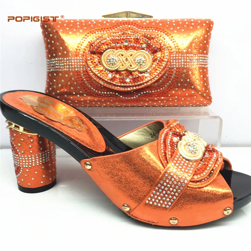 Orange Pumps 2019 African Women Shoes And Bag Set With Rhinestones Pumps Italian Shoes With Matching Bag For Evening Party
Orange Pumps 2019 African Women Shoes And Bag Set With Rhinestones Pumps Italian Shoes With Matching Bag For Evening Party