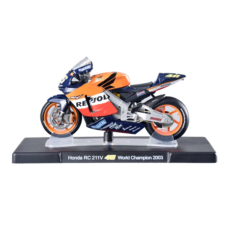1:18 Scale Motorcycle Model VALENTINO ROSSI Honda RC 211V No.46 World Champion 2003 Racing Bike Collections Toys Boys Gifts
1:18 Scale Motorcycle Model VALENTINO ROSSI Honda RC 211V No.46 World Champion 2003 Racing Bike Collections Toys Boys Gifts