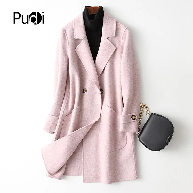 PUDI RO18077 2018 Women Fall Winter new double side wool solid jacket with pocket lady long style pocket leisure coat
PUDI RO18077 2018 Women Fall Winter new double side wool solid jacket with pocket lady long style pocket leisure coat