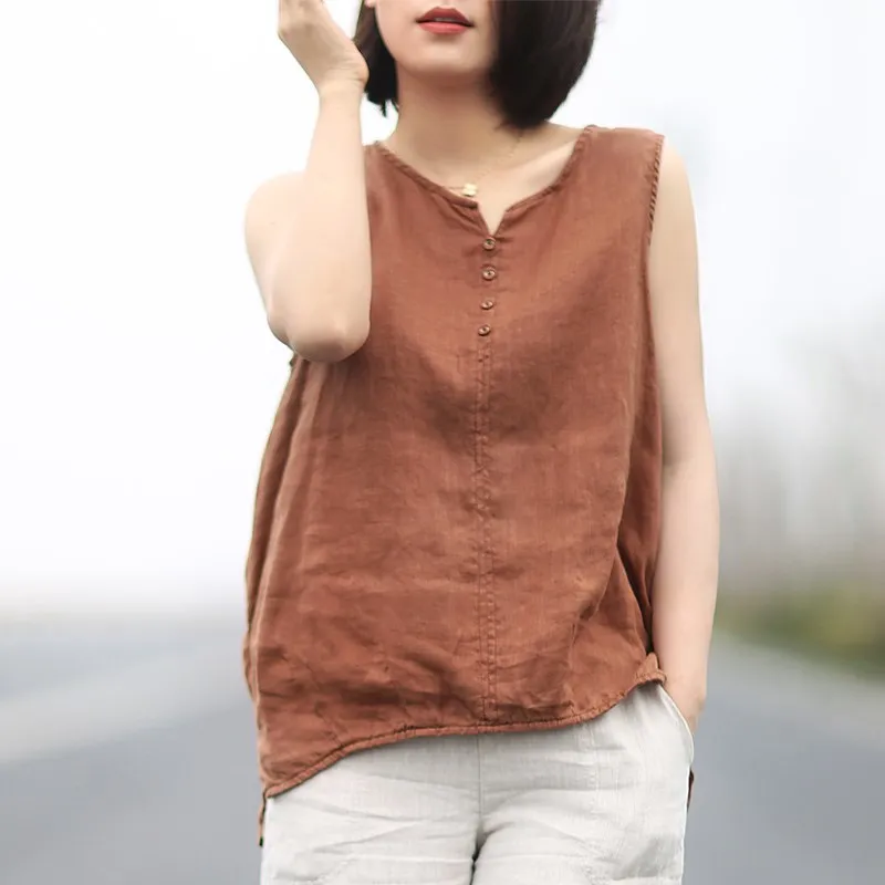 Johnature 9 Color Cotton Linen Women Tanks Button Sleeveless 2019 Summer New Solid Color Vintage Women Cloths Soft Tanks
Johnature 9 Color Cotton Linen Women Tanks Button Sleeveless 2019 Summer New Solid Color Vintage Women Cloths Soft Tanks