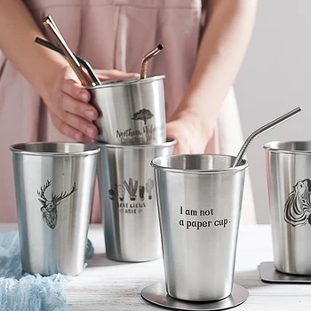 1 piece 350ml/500ml cold drink Stainless steel mug coffee milk mug Household Wash brush cup
1 piece 350ml/500ml cold drink Stainless steel mug coffee milk mug Household Wash brush cup