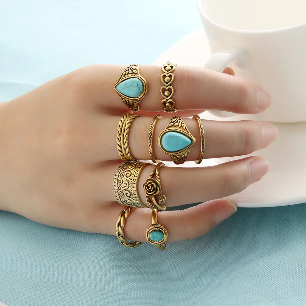 Retro Midi Rings Set Women Antique Silver color Big Blue Stone Flowers Rings Bohemian Ring Set Jewelry Anillos Jewelry 10pcs/set
Retro Midi Rings Set Women Antique Silver color Big Blue Stone Flowers Rings Bohemian Ring Set Jewelry Anillos Jewelry 10pcs/set