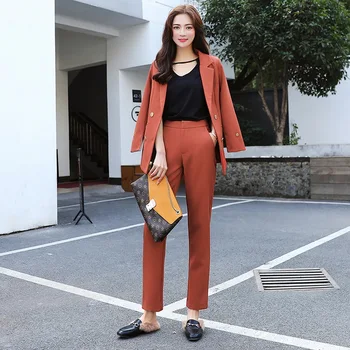 2019 New Arrival Fashion Women's Business Pants Suits Solid Color Slim Blazer Coat Suits For Women Casual 2 Pieces Set L1626
2019 New Arrival Fashion Women's Business Pants Suits Solid Color Slim Blazer Coat Suits For Women Casual 2 Pieces Set L1626
