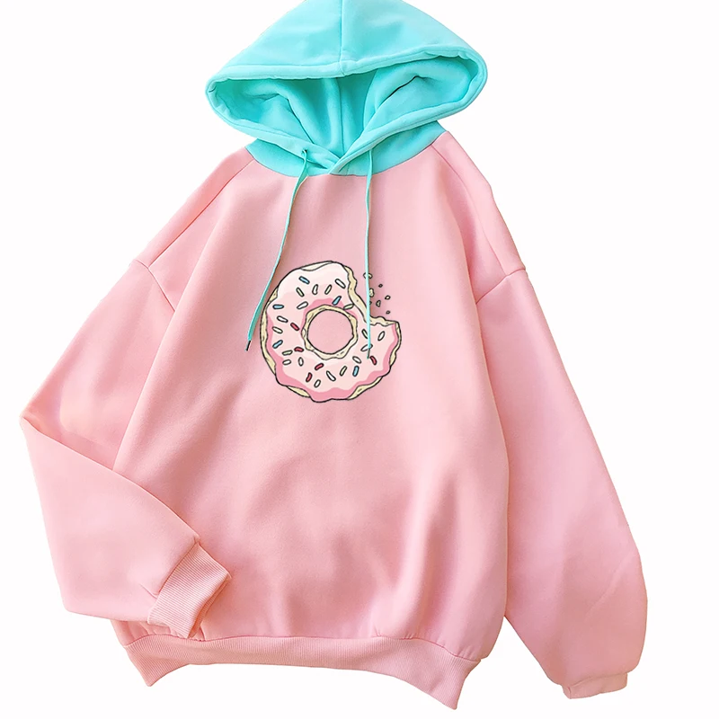 Women Hoodies Raglan Long Sleeve Casual Kawaii Outwear Autunm New Arrival Female Splicing Thick Lovely Doughnut Print Sweatshirt
Women Hoodies Raglan Long Sleeve Casual Kawaii Outwear Autunm New Arrival Female Splicing Thick Lovely Doughnut Print Sweatshirt