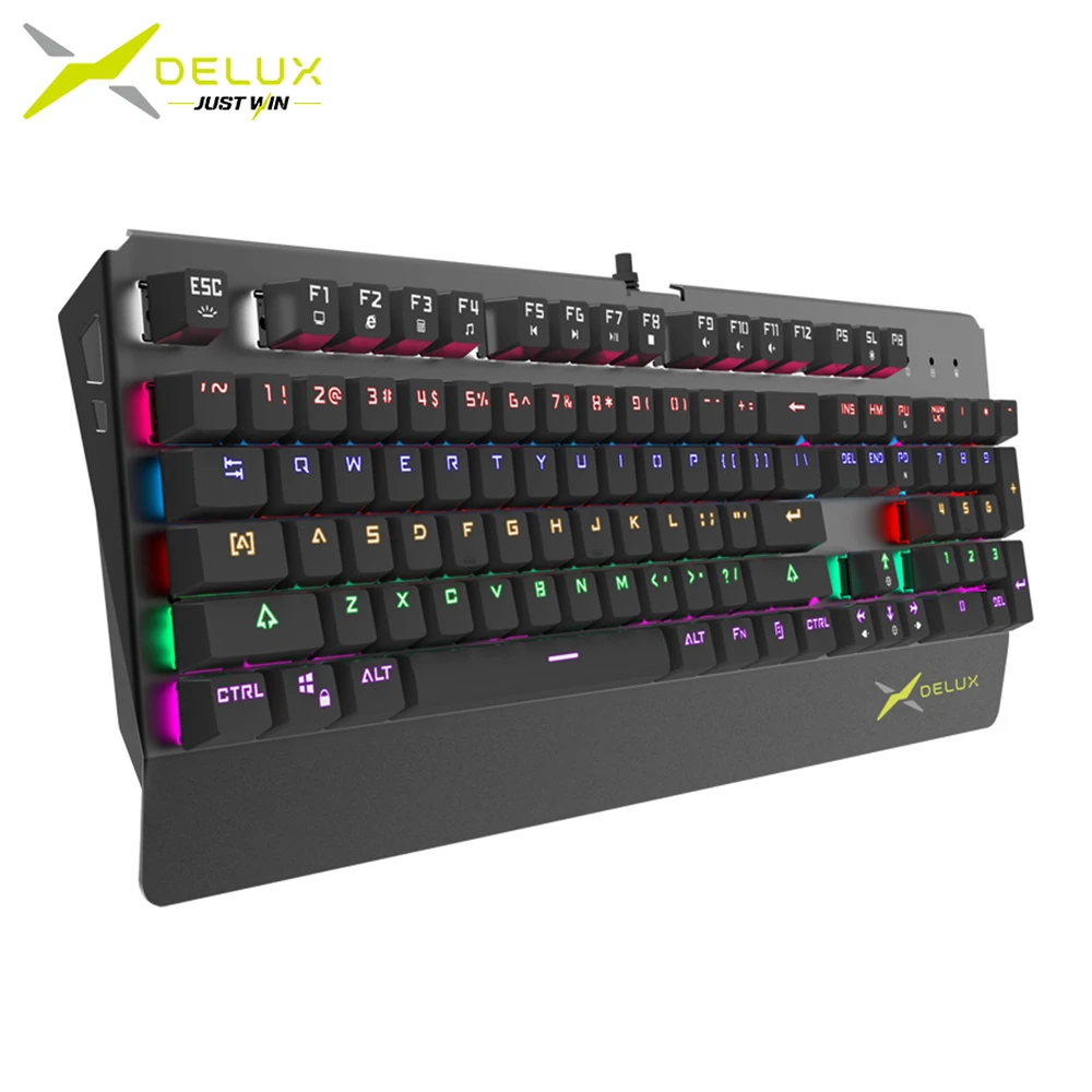 Delux KM06 Wired Game Mechanical Keyboard 104 standard keys Blue Switch Mixed Color Backlight for For Windows XP/Vista/7/8/10
Delux KM06 Wired Game Mechanical Keyboard 104 standard keys Blue Switch Mixed Color Backlight for For Windows XP/Vista/7/8/10