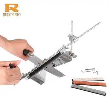 Ruixin Pro professional kitchen knife sharpener iron steel fixed angle with stones
Ruixin Pro professional kitchen knife sharpener iron steel fixed angle with stones