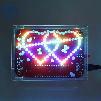 Electronic Creative DIY Kit RGB LED Double Heart-shaped Light Music with Shell Kit Electronique Colorful DIY Electronic DIY Kit
Electronic Creative DIY Kit RGB LED Double Heart-shaped Light Music with Shell Kit Electronique Colorful DIY Electronic DIY Kit