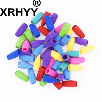 XRHYY 연필 상단 지우개 캡, 끌 모양 연필 지우개 토퍼, 다양한 색상, 대량 150 개