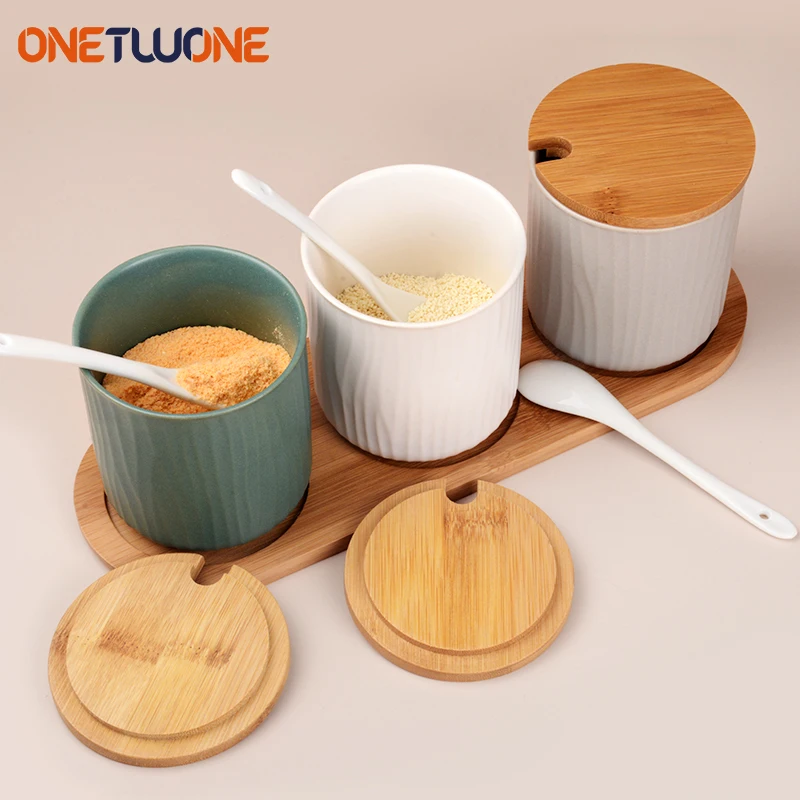 Ceramic Seasoning Rack Herb Spice Tools Seasoning Jars Salt Sugar Tea Storage Jars with Wooden Lid&Spoon Kitchen Utensils
Ceramic Seasoning Rack Herb Spice Tools Seasoning Jars Salt Sugar Tea Storage Jars with Wooden Lid&Spoon Kitchen Utensils