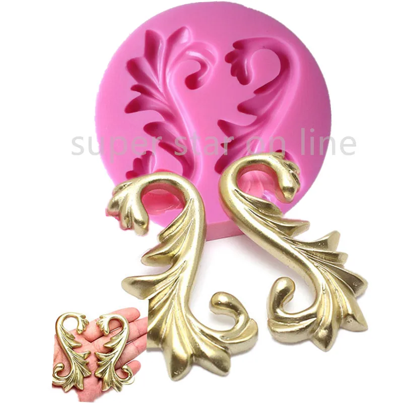 Large Pair of Fancy Flourish Leafy Scrollwork Silicone Mold Fondant Cake Decoration Kicozinha Candy
Large Pair of Fancy Flourish Leafy Scrollwork Silicone Mold Fondant Cake Decoration Kicozinha Candy
