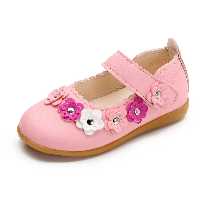 Spring Autumn Children's shoes with soft soles flower leisure leather baby Girls Dance Wedding Party Princess Shoes | Мать и ребенок