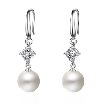 Hot Cubic Zirconia CZ Pearl Earrings For Women Girls 925 sterling silver Drop Earring Wedding Party Brincos Accessory
Hot Cubic Zirconia CZ Pearl Earrings For Women Girls 925 sterling silver Drop Earring Wedding Party Brincos Accessory