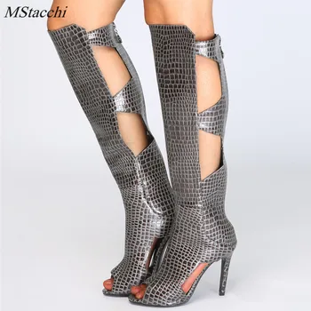 Mstacchi Summer New Women Long Boots Sexy Snake Leather Shoe Woman Peep Toe Thin High Heel Python Embossed Women Knee High Boots
Mstacchi Summer New Women Long Boots Sexy Snake Leather Shoe Woman Peep Toe Thin High Heel Python Embossed Women Knee High Boots