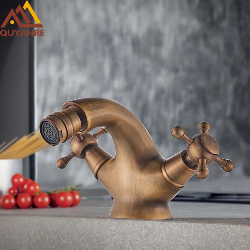 Quyanre Antique Brass Bidet Shower Basin Faucet Dual Cross Handles Hot Cold Water Mixer Tap Lead-free Spout Toilet Water Tap
Quyanre Antique Brass Bidet Shower Basin Faucet Dual Cross Handles Hot Cold Water Mixer Tap Lead-free Spout Toilet Water Tap