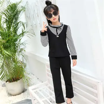 2019 New Spring Autumn Kids Girls Clothes Sets Children Girls Striped Patchwork+Solid Pants Suits Toddler Girl Clothing 2pcs T75 
2019 New Spring Autumn Kids Girls Clothes Sets Children Girls Striped Patchwork+Solid Pants Suits Toddler Girl Clothing 2pcs T75
