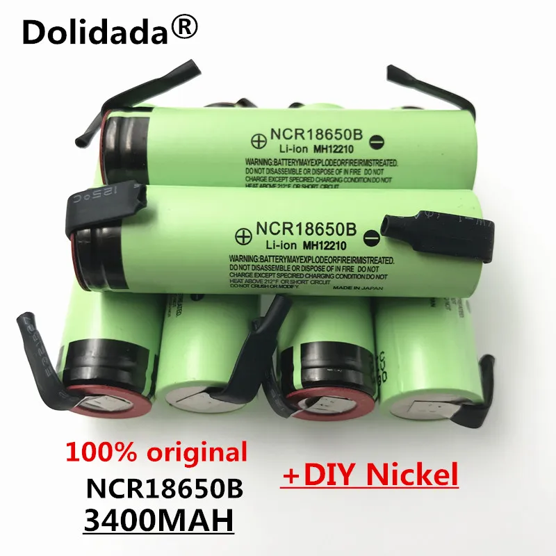 10PCS Dolidada 100%original 18650 battery 3400mah 3.7v rechargeable battery for panasonic NCR18650B lithium battery +DIY nickel
10PCS Dolidada 100%original 18650 battery 3400mah 3.7v rechargeable battery for panasonic NCR18650B lithium battery +DIY nickel