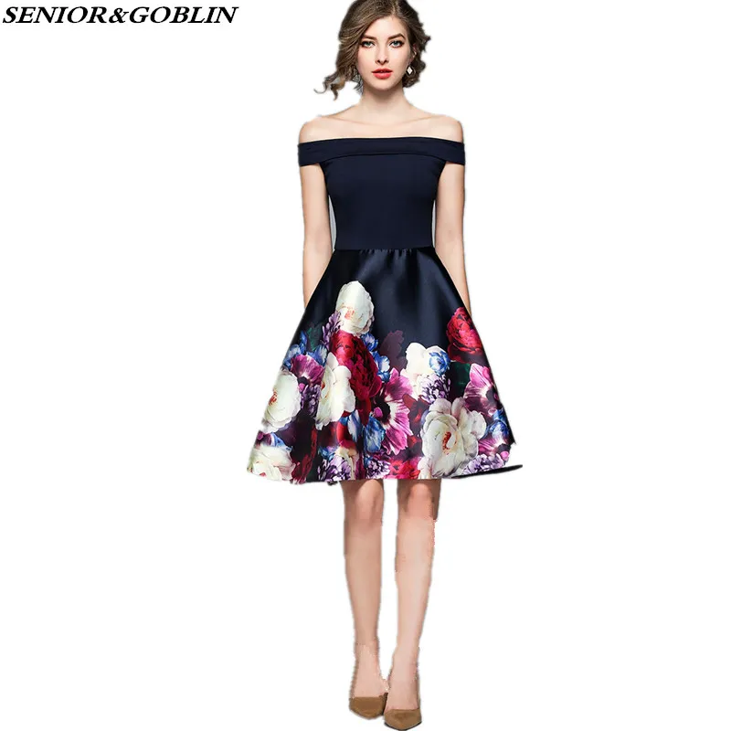 2019 High Quality Summer Luxury Runway Women Sexy Off Shoulder Print Stitching Mini Dress Femme Elegant Vintage Party Dresses
2019 High Quality Summer Luxury Runway Women Sexy Off Shoulder Print Stitching Mini Dress Femme Elegant Vintage Party Dresses