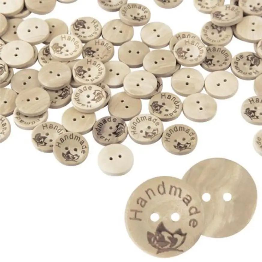 100pcs Wood Round Handmade 2 Holes Wooden Buttons Sewing Scrapbooking Accessories DIY Happy Sale ap517
100pcs Wood Round Handmade 2 Holes Wooden Buttons Sewing Scrapbooking Accessories DIY Happy Sale ap517