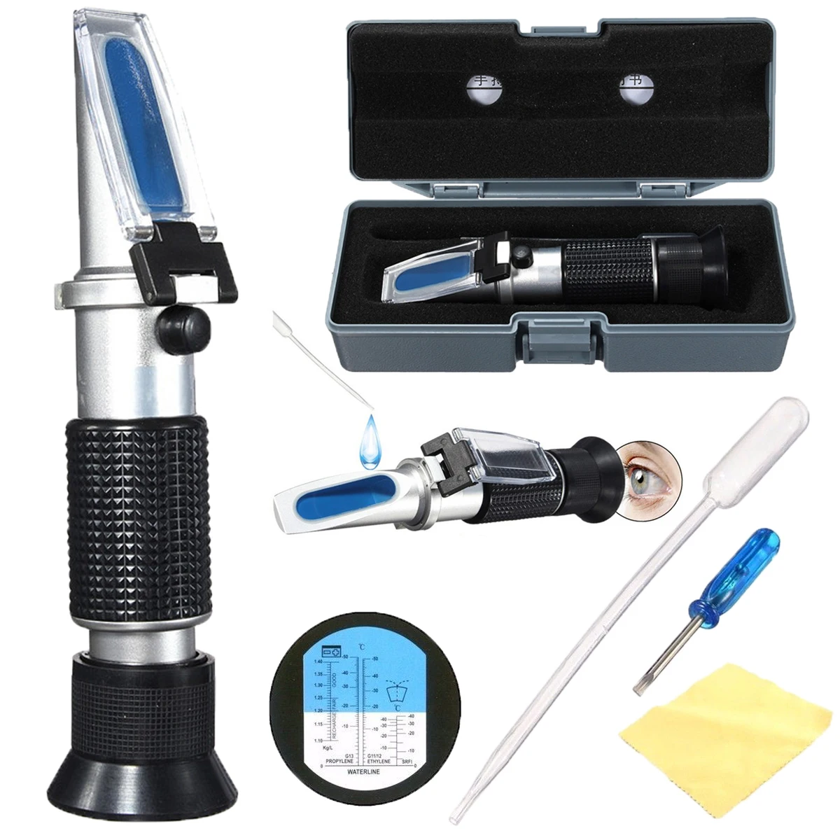 Handheld Glycol Refractometer Car 1.10-1.40sg Antifreeze Battery Acid Engine Coolant Tester Tool Auto Optical Instruments
Handheld Glycol Refractometer Car 1.10-1.40sg Antifreeze Battery Acid Engine Coolant Tester Tool Auto Optical Instruments