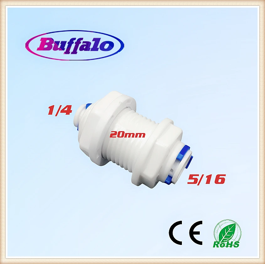 100PCS 1/4"-5/16"OD Tube 20mm Thread RO Water Straight Bulkhead Connector Fittings Quick threaded connect RO Water System
100PCS 1/4"-5/16"OD Tube 20mm Thread RO Water Straight Bulkhead Connector Fittings Quick threaded connect RO Water System