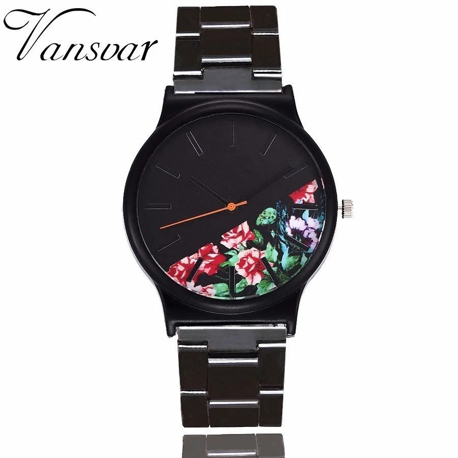 Fashion Women Stainless Steel Floral Wristwatch Casual Black Flower Quartz Watch Vansvar Brand Relogio Feminino Dropshipping
Fashion Women Stainless Steel Floral Wristwatch Casual Black Flower Quartz Watch Vansvar Brand Relogio Feminino Dropshipping