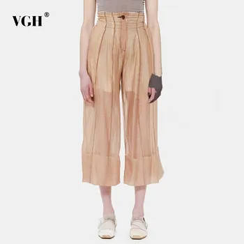 VGH Vintage Calf-Length Pants For Women High Waist Button Solid Loose Wide Leg Pants Female Fashion New Tide 2020 Summer
VGH Vintage Calf-Length Pants For Women High Waist Button Solid Loose Wide Leg Pants Female Fashion New Tide 2020 Summer