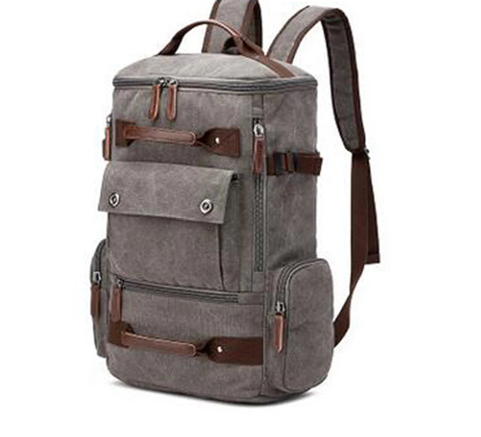 Laptop 17'' 15.6'' Backpack Men Backpacks Male Canvas Fashion Backpacking Travel Large Capacity Bagpack Student Women Back Pack (17)