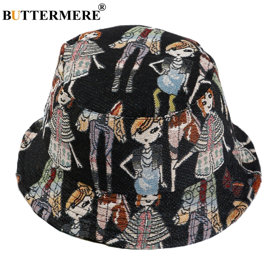 BUTTERMERE Bucket Hats For Ladies Cartoon Print Cotton Summer Hats For Women Fashion Black Adjustable Female Bucket Hip Hop
BUTTERMERE Bucket Hats For Ladies Cartoon Print Cotton Summer Hats For Women Fashion Black Adjustable Female Bucket Hip Hop