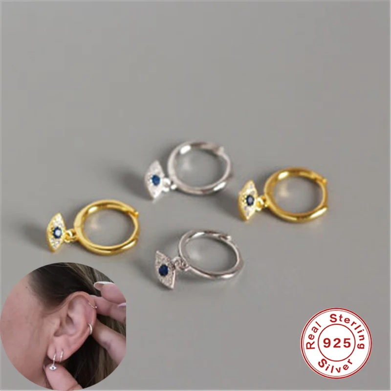 Charm 925 Sterling Silver Earrings Blue Evil Eyes Earring Crystal Zircon Earrings Round Circle Earings Fashion Jewelry Gift J40
Charm 925 Sterling Silver Earrings Blue Evil Eyes Earring Crystal Zircon Earrings Round Circle Earings Fashion Jewelry Gift J40